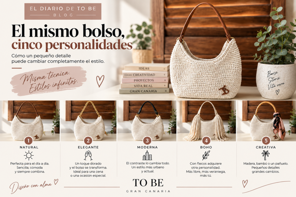 El mismo bolso de crochet, cinco personalidades